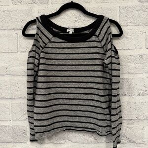 Splendid Black and Gray Open Shoulder Top Girls Size 7-8